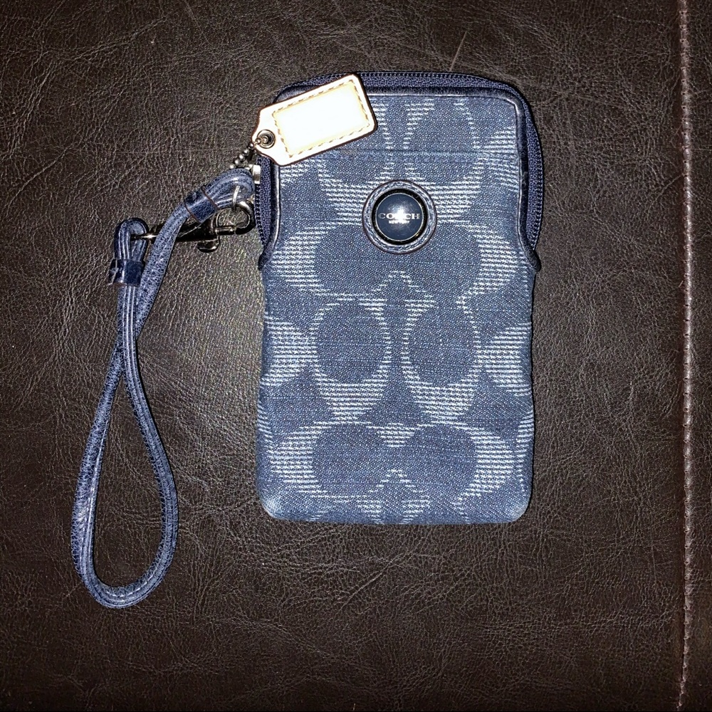 Coach Denim Wristlet